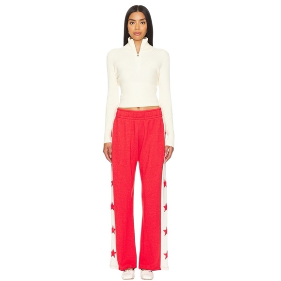 Lauren Moshi Pants - Lauren Moshi Tawny Track Pant in Red & Bone  Size Small